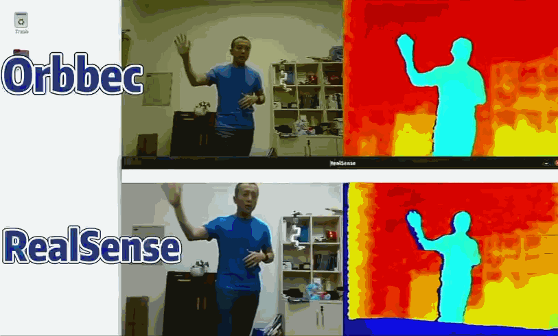 對(duì)比同類3D相機(jī)，Gemini 2畫面更加細(xì)膩，抖動(dòng)更少，并且可以實(shí)現(xiàn)彩色圖與深度圖對(duì)齊。測(cè)試來源@于仕琪老師.gif